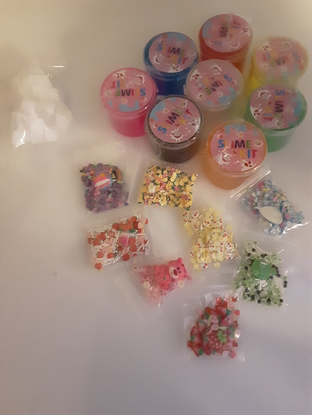 Kids Slime Kit Party Pack - Pink and Multicolor Tubs with Charms